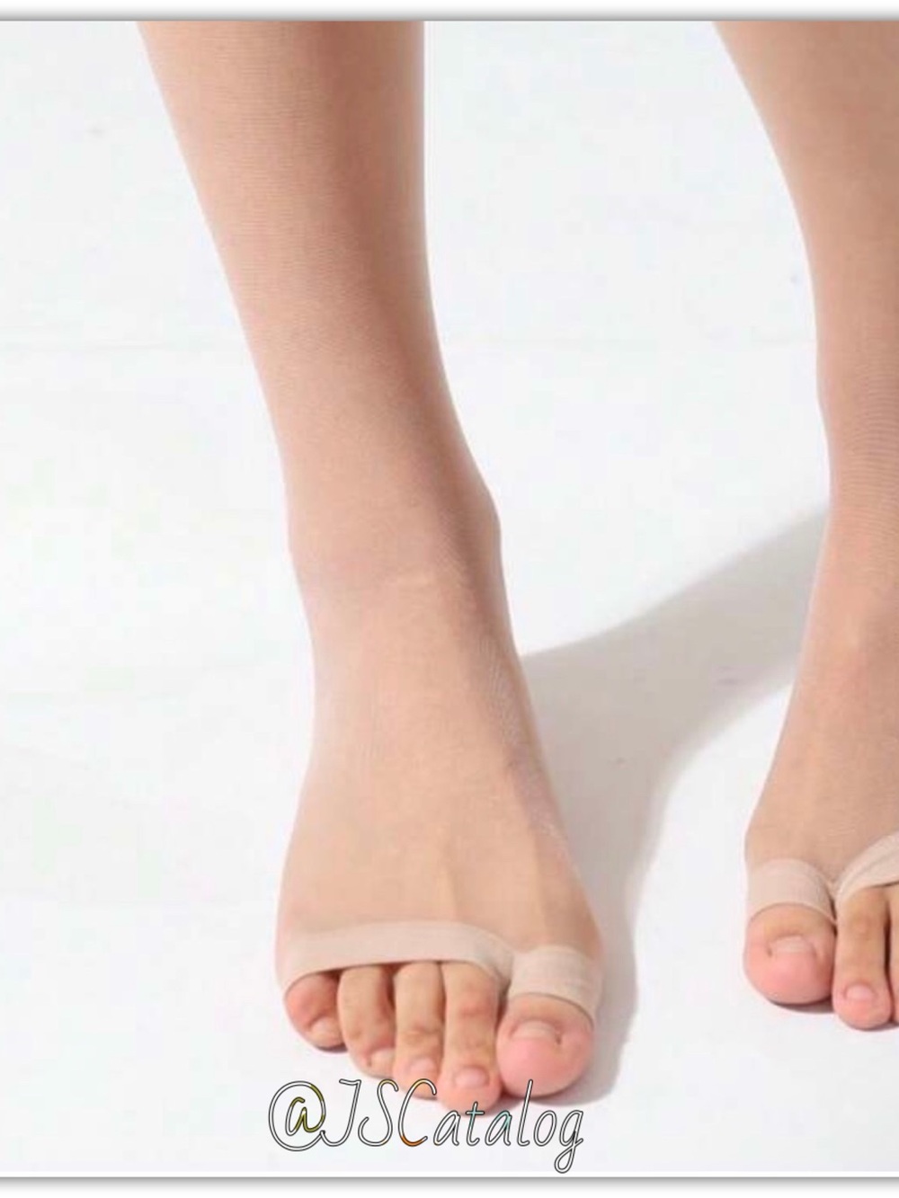 Sheer nude open toes pantyhose Lycra tights - Size S